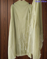 Mul Chanderi Appliqué Unstitched Suit with Mul Chanderi  Dupatta