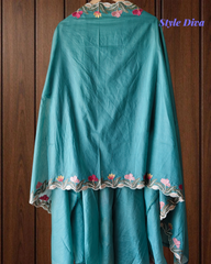 Soft Mul Chanderi Embroidered Unstitched Suit with Scalloped Dupatta