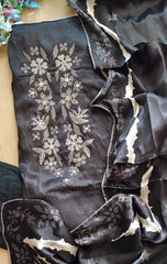 Premium Edit-Gajji Silk Digital Print Zari Embroidered Unstitched Suit with Border Dupatta