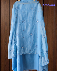 Pure Cotton Laser Cut Embroidered Un Stitched Suit with Mul Cotton Dupatta