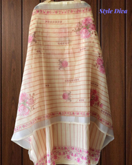 Linen Digital Print Unstitched Suit Set  with Pearl Highlighting