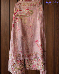 Pure Cotton Digital Print Unstitched Suit with Zari Patch Work & Chiffon Dupatta