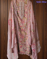 Pure Cotton Digital Print Unstitched Suit with Zari Patch Work & Chiffon Dupatta