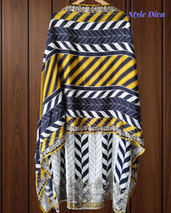 Muslin Mirror Work Semi-Stitched Suit with Digital Print Dupatta