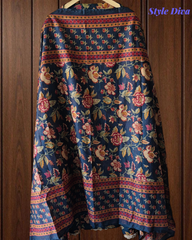 Pure Cotton Printed Unstitched Suit with Crochet Lacing and Mul Cotton Dupatta