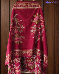 Pure Cotton Neck Work Un Stitched Suit with Digital Print Mul Cotton Dupatta