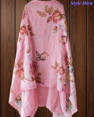 Pakistani Style Mul Chanderi Cut Work Embroidered Un-Stitched Suit with Digital Print Dupatta