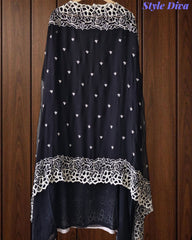 Georgette Embroidery Un Stitched Suit with Chiffon Dupatta & Pearl Highlighting