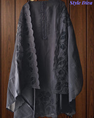 Mul Chanderi Appliqué Unstitched Suit with Mul Chanderi  Dupatta