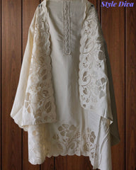 Mul Chanderi Appliqué Unstitched Suit with Mul Chanderi  Dupatta