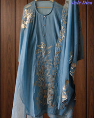 Soft Mul Chanderi Gotta Work Un Stitched Suit with Matching Dupatta