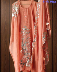 Soft Mul Chanderi Gotta Work Un Stitched Suit with Matching Dupatta