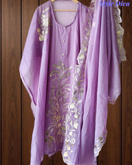 Soft Mul Chanderi Gotta Work Un Stitched Suit with Matching Dupatta
