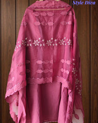 Modal Laser Cut Appliqué Work Unstitched Suit with Organza Dupatta