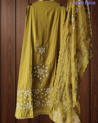 Modal Laser Cut Appliqué Work Unstitched Suit with Organza Dupatta