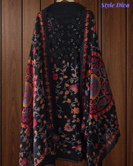 Pure Mul Cotton Chikankari Work Un-Stitched Suit with Digital Print Dupatta
