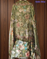Pure Cotton Printed Un-Stitched Suit with Chiffon Digital Print Dupatta & Crochet Lacing