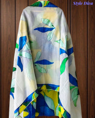 Cotton Faux Mirror Work Unstitched Suit with Gotta Work Dupatta