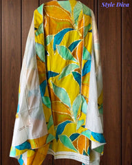 Cotton Faux Mirror Work Unstitched Suit with Gotta Work Dupatta