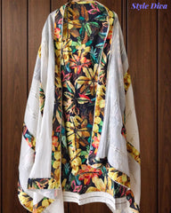 Cotton Faux Mirror Work Unstitched Suit with Gotta Work Dupatta