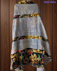 Cotton Faux Mirror Work Unstitched Suit with Gotta Work Dupatta