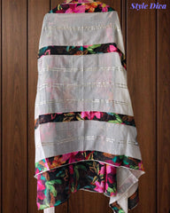 Cotton Faux Mirror Work Unstitched Suit with Gotta Work Dupatta