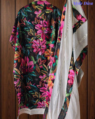 Cotton Faux Mirror Work Unstitched Suit with Gotta Work Dupatta