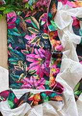 Cotton Faux Mirror Work Unstitched Suit with Gotta Work Dupatta