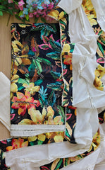 Cotton Faux Mirror Work Unstitched Suit with Gotta Work Dupatta