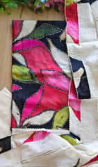 Cotton Faux Mirror Work Unstitched Suit with Gotta Work Dupatta