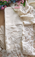 Mul Chanderi Appliqué Unstitched Suit with Mul Chanderi  Dupatta
