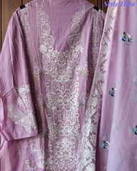 🌸 Pakistani Cotton Embroidery Suit Set – 3 Pc Elegance with Printed Dupatta 🌸
