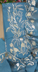 Soft Mul Chanderi Gotta Work Un Stitched Suit with Matching Dupatta