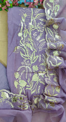 Soft Mul Chanderi Gotta Work Un Stitched Suit with Matching Dupatta