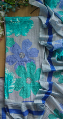 Pure Cotton Printed Unstitched Suit with Faux Mirror High-Lighting