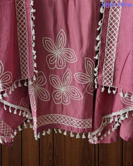 Modal 3D Embroidery Unstitched Suit with Sequin Highlighting & Tassel Detailing