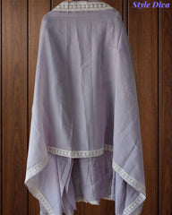Premium Mul Cotton Parsi Embroidery Unstitched Suit with Intricate Pearl Work