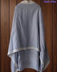 Premium Mul Cotton Parsi Embroidery Unstitched Suit with Intricate Pearl Work