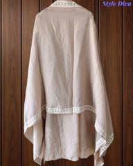 Premium Mul Cotton Parsi Embroidery Unstitched Suit with Intricate Pearl Work