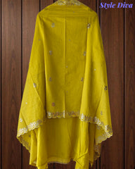 Mul Cotton Pita & Mukesh Work Unstitched Suit with Elegant Dupatta