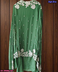 Premium Georgette Embroidered Unstitched Suit with Scalloped Dupatta