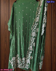 Premium Georgette Embroidered Unstitched Suit with Scalloped Dupatta