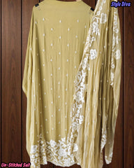 Premium Georgette Embroidered Unstitched Suit with Scalloped Dupatta