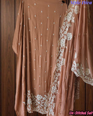 Premium Georgette Embroidered Unstitched Suit with Scalloped Dupatta