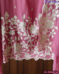 Premium Georgette Embroidered Unstitched Suit with Scalloped Dupatta