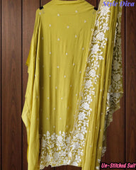 Premium Georgette Embroidered Unstitched Suit with Scalloped Dupatta