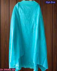 Pure Cotton Thread Embroidered Unstitched Suit with Scalloped Dupatta