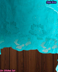 Pure Cotton Thread Embroidered Unstitched Suit with Scalloped Dupatta