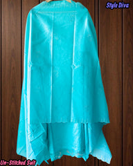 Pure Cotton Thread Embroidered Unstitched Suit with Scalloped Dupatta