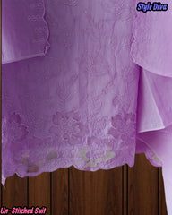Pure Cotton Thread Embroidered Unstitched Suit with Scalloped Dupatta